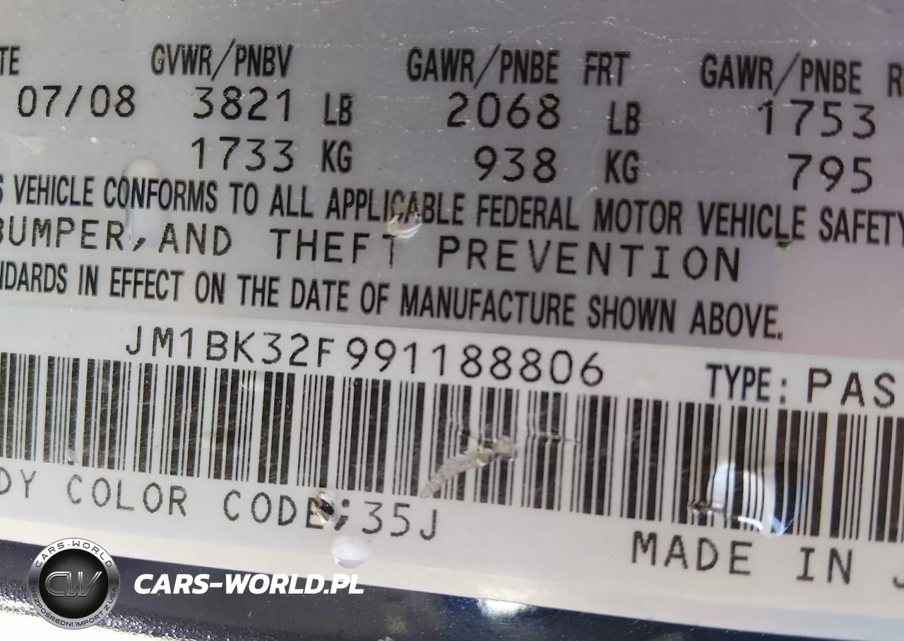 2009 Mazda Mazda3 I VIN:JM1BK32F991188806 - 9