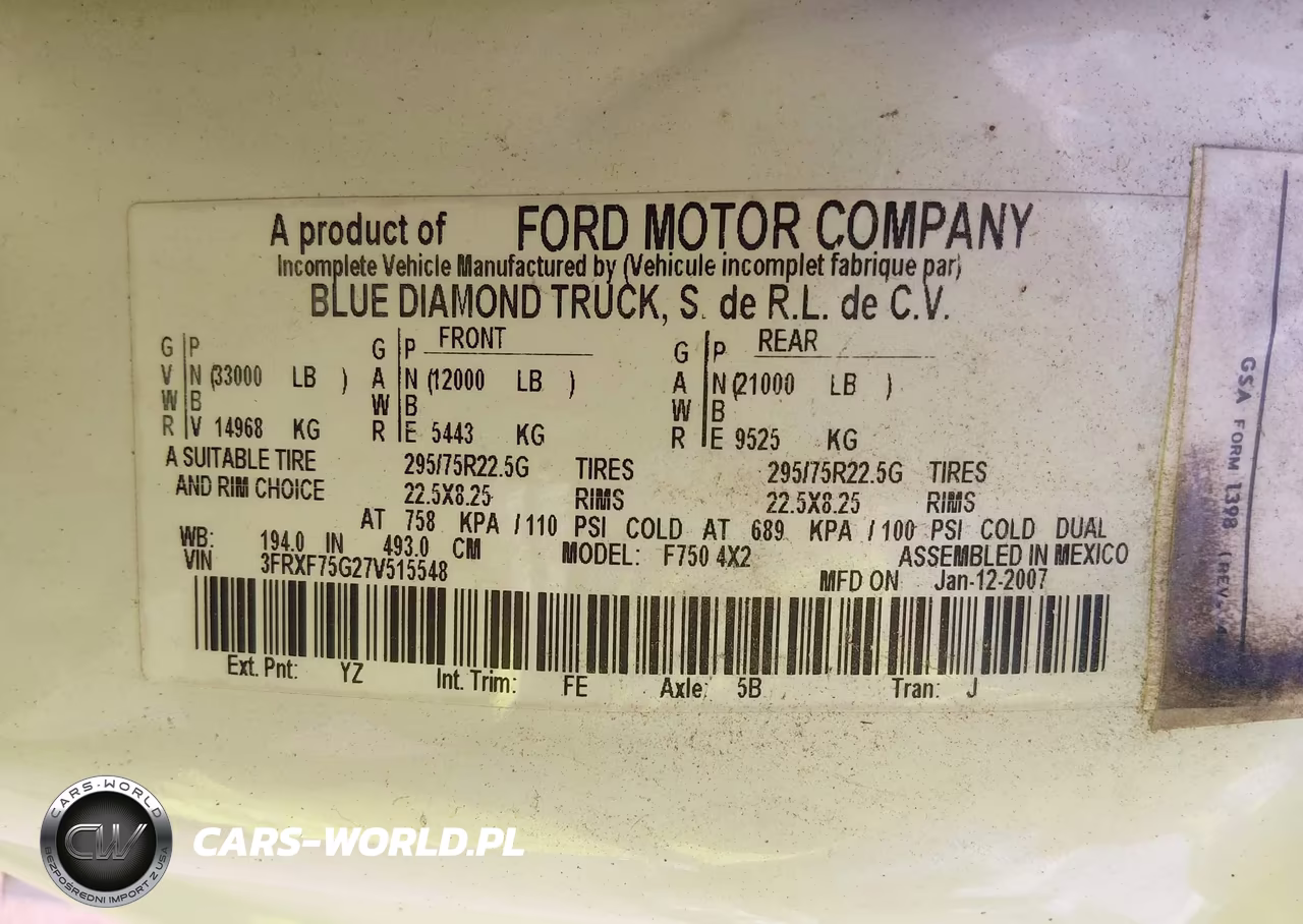 2007 Ford F-750 Xl-Xlt VIN:3FRXF75G27V515548 - 9