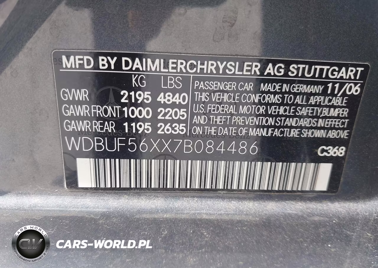 2007 Mercedes-Benz E 350 VIN:WDBUF56XX7B084486 - 9