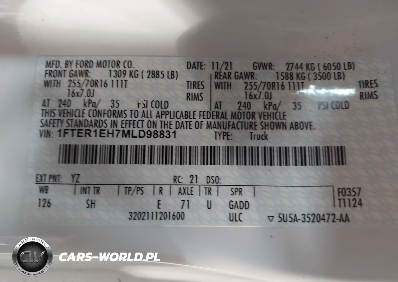 2021 Ford Ranger Xl VIN:1FTER1EH7MLD98831 - 9