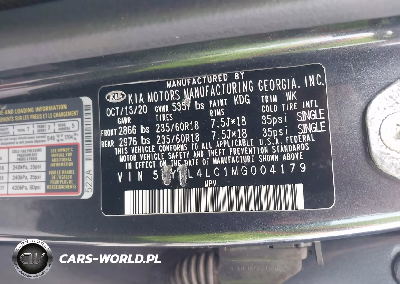 2021 Kia Sorento S VIN:5XYRL4LC1MG004179 - 9