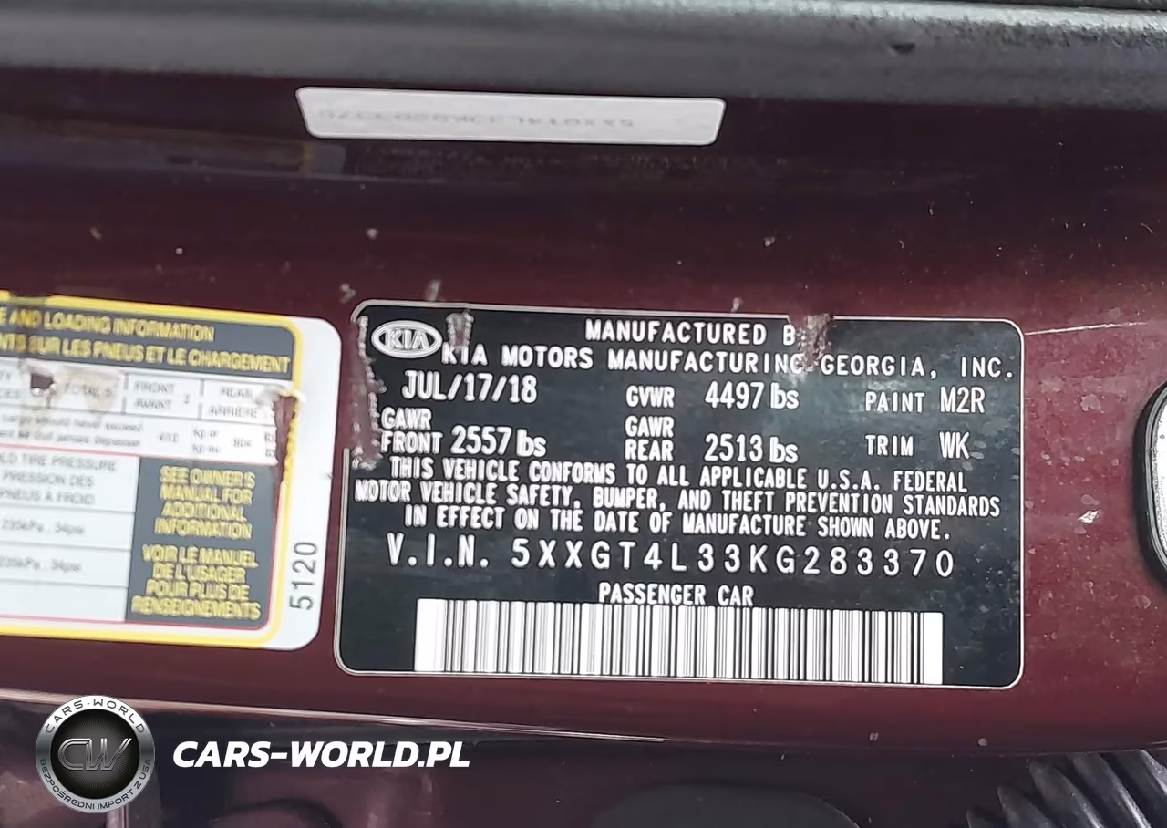 2019 Kia Optima Lx VIN:5XXGT4L33KG283370 - 9