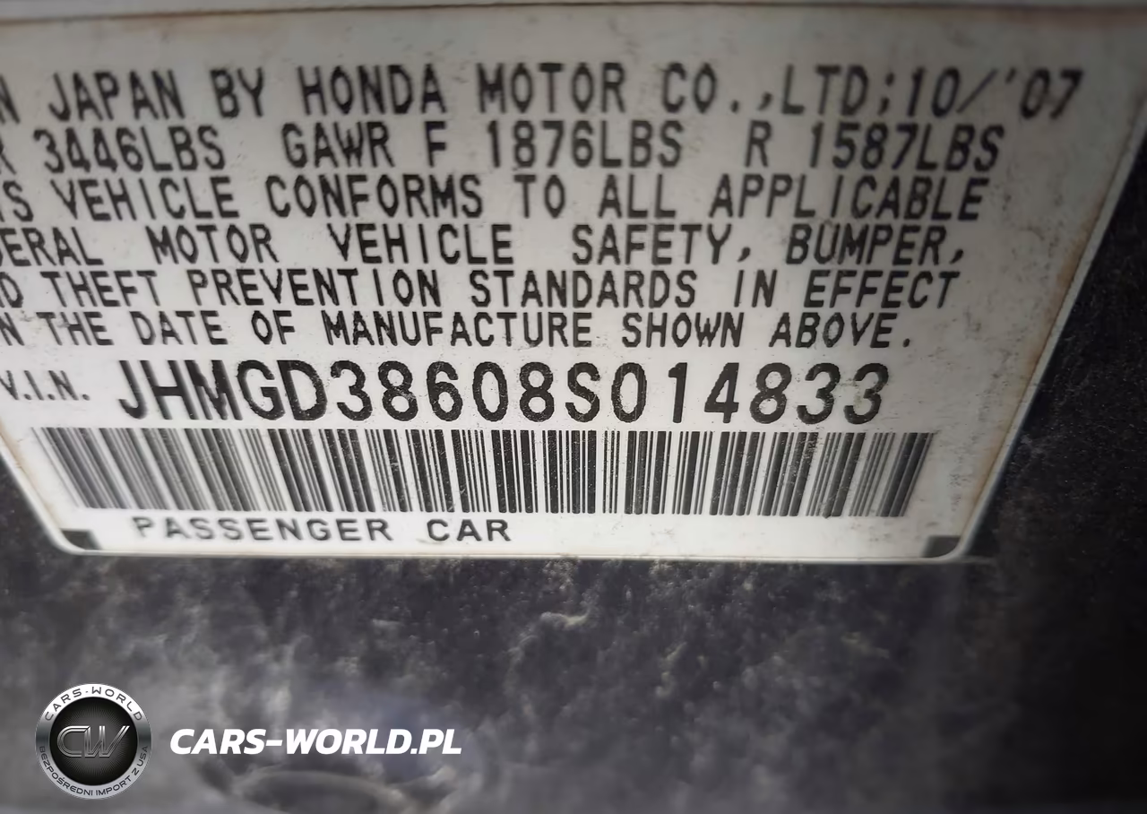 2008 Honda Fit Sport VIN:JHMGD38608S014833 - 9