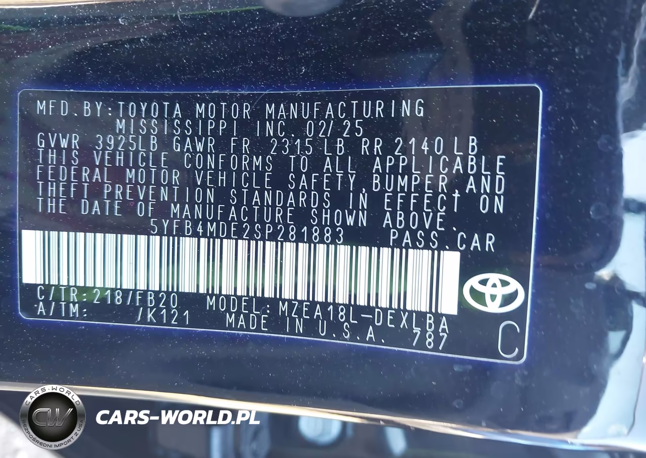 2025 Toyota Corolla Le VIN:5YFB4MDE2SP281883 - 9