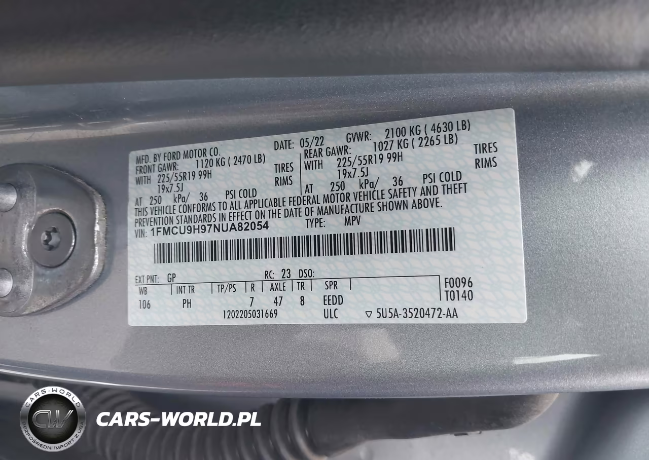 2022 Ford Escape Sel VIN:1FMCU9H97NUA82054 - 9