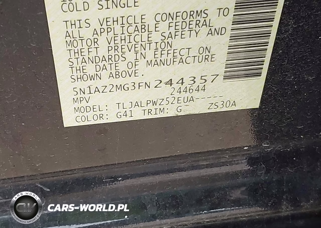 2015 Nissan Murano S VIN:5N1AZ2MG3FN244357 - 9