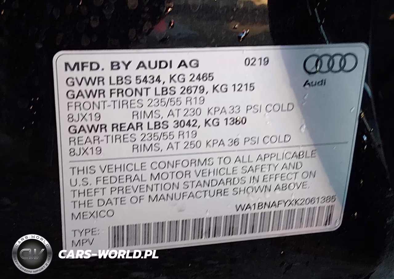2019 Audi Q5 45 Premium VIN:WA1BNAFYXK2061385 - 9