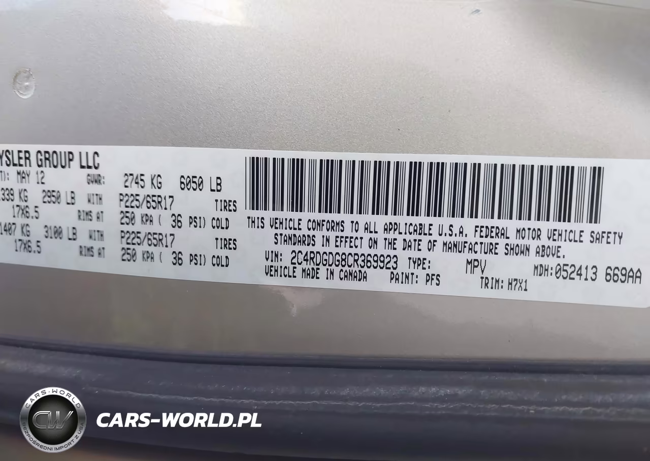 2012 Dodge Grand Caravan Crew VIN:2C4RDGDG8CR369923 - 9