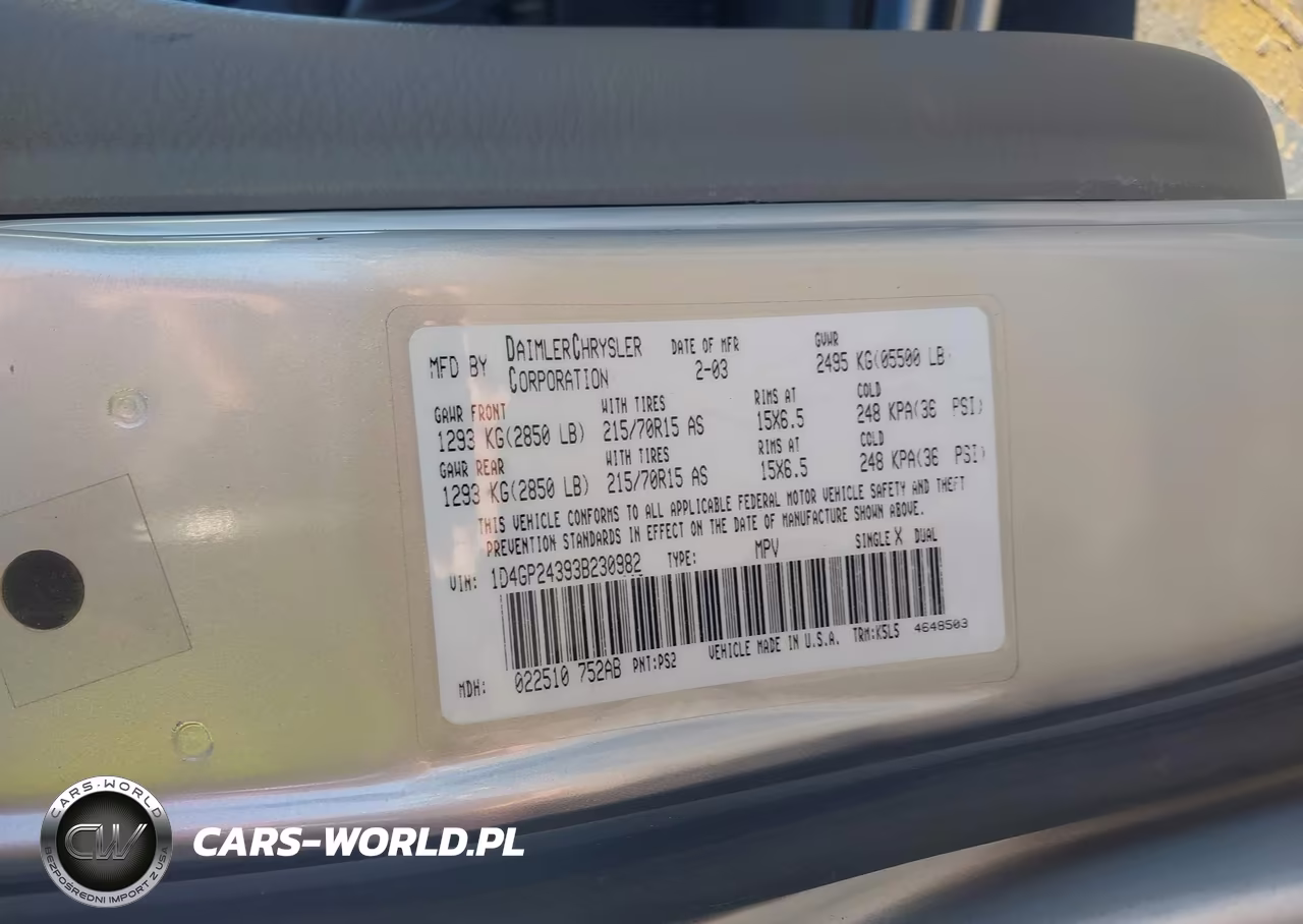 2003 Dodge Grand Caravan Se VIN:1D4GP24393B230982 - 9