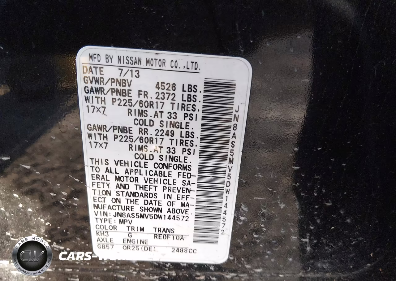 2013 Nissan Rogue Sv VIN:JN8AS5MV5DW144572 - 9