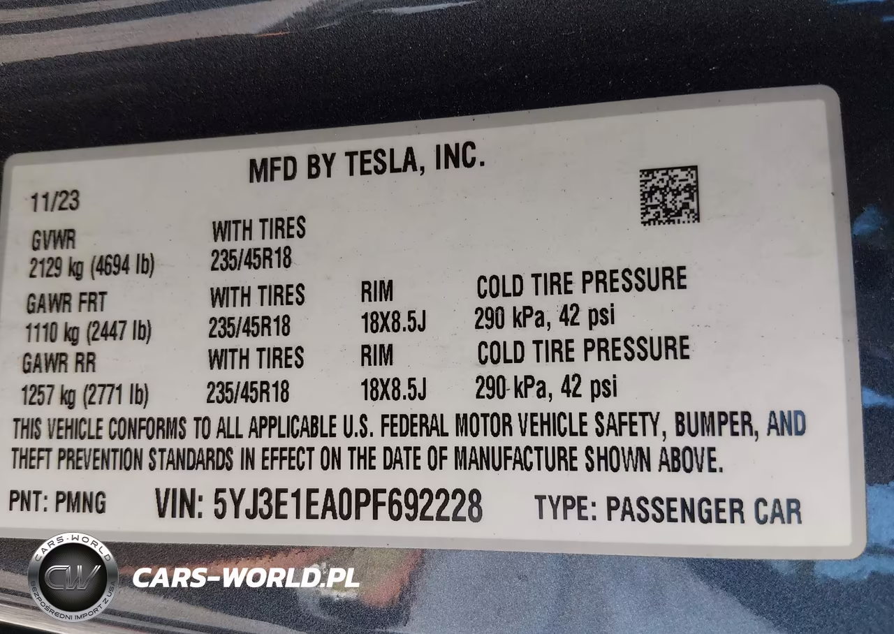 2023 Tesla Model 3 Rear-Wheel Drive VIN:5YJ3E1EA0PF692228 - 9