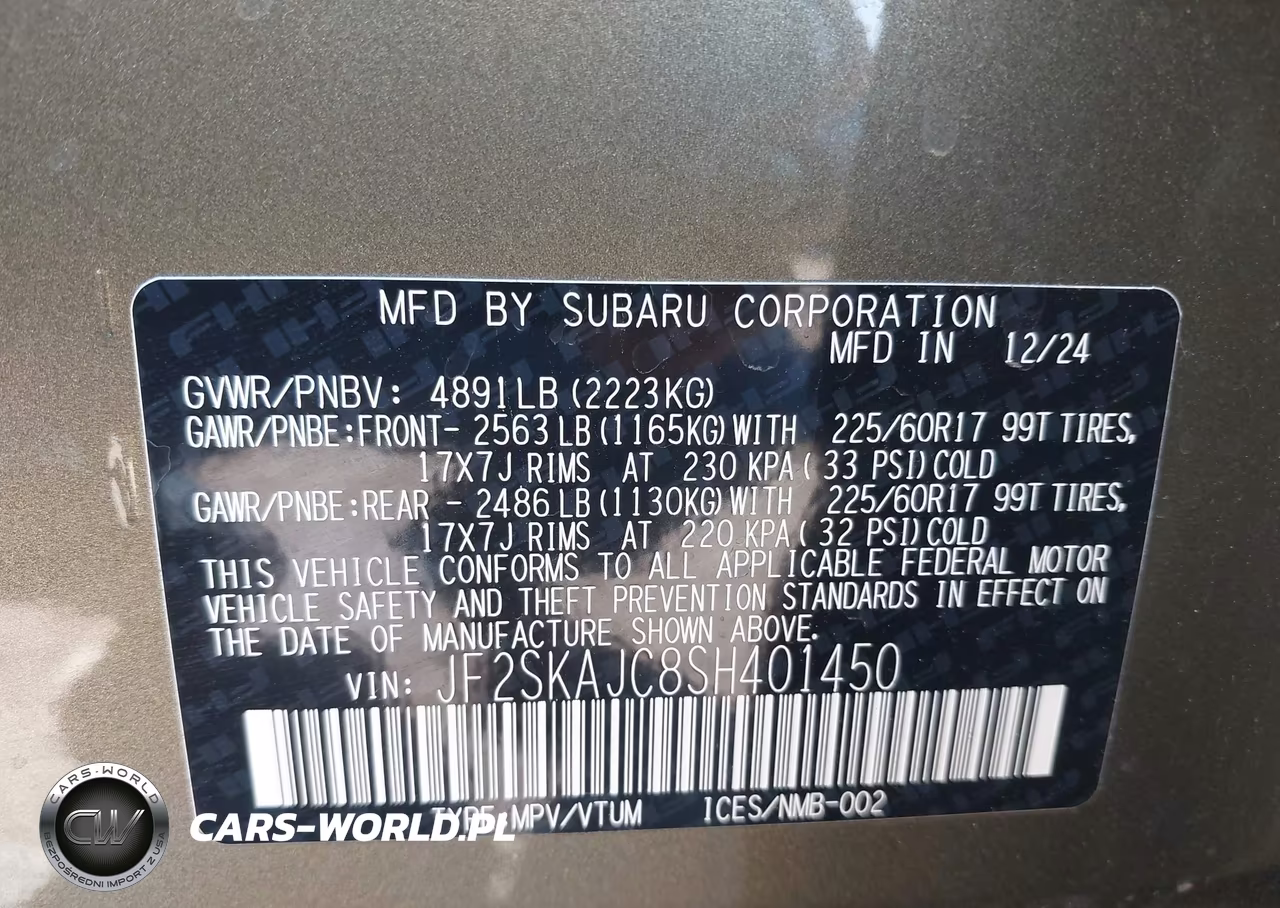 2025 Subaru Forester Wilderness VIN:JF2SKAJC8SH401450 - 9