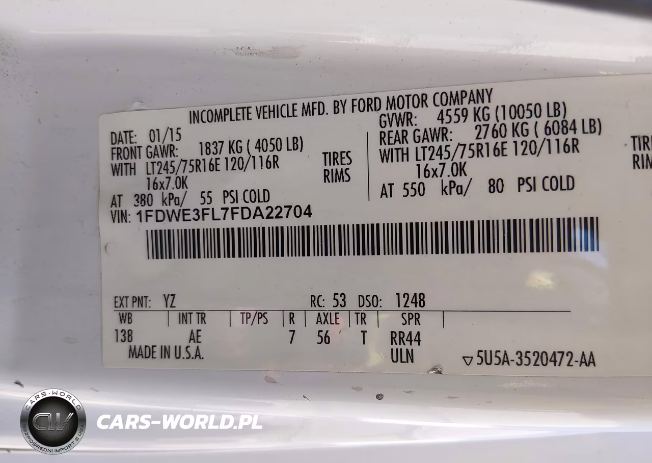 2015 Ford E-350 Cutaway VIN:1FDWE3FL7FDA22704 - 9