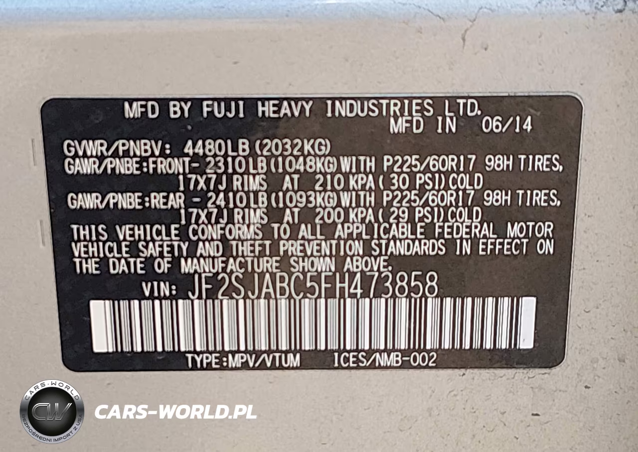 2015 Subaru Forester 2.5I VIN:JF2SJABC5FH473858 - 9