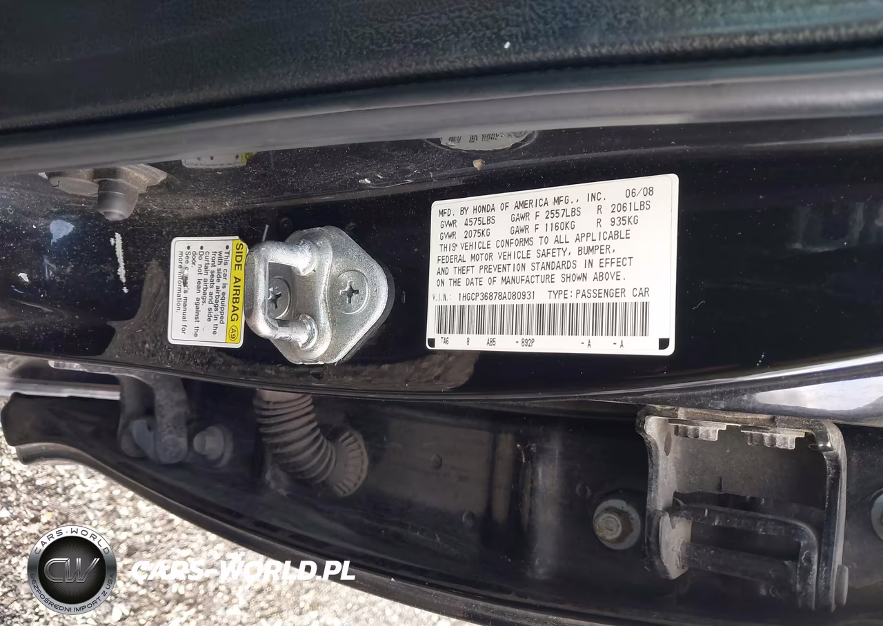 2008 Honda Accord 3.5 Ex-L VIN:1HGCP36878A080931 - 9
