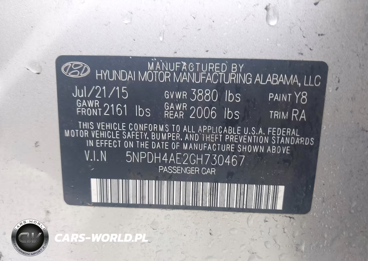 2016 Hyundai Elantra Se VIN:5NPDH4AE2GH730467 - 9