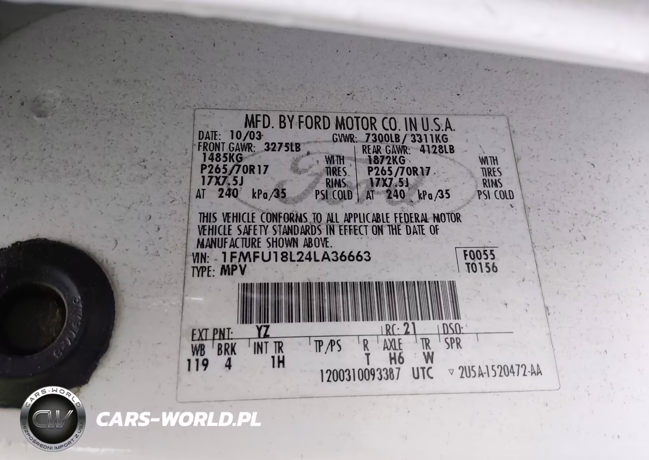 2004 Ford Expedition Eddie Bauer VIN:1FMFU18L24LA36663 - 9