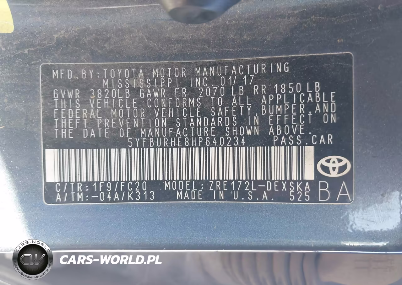 2017 Toyota Corolla Se VIN:5YFBURHE8HP640234 - 9