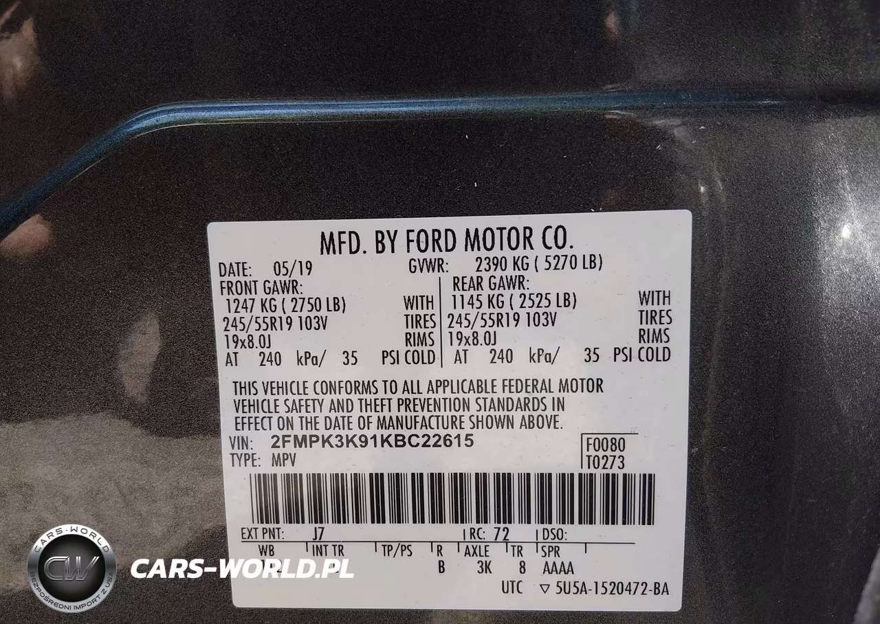 2019 Ford Edge Titanium VIN:2FMPK3K91KBC22615 - 9