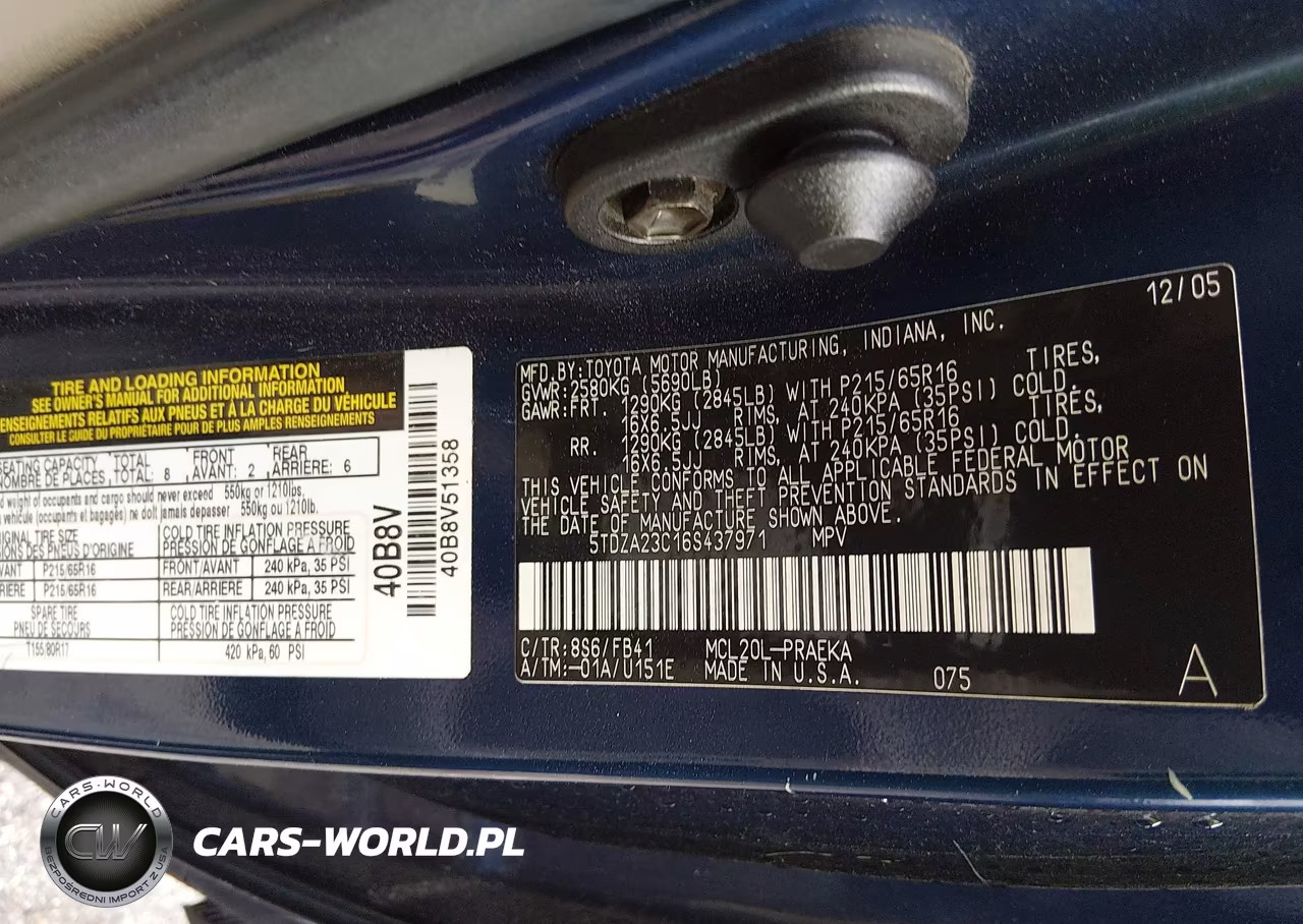 2006 Toyota Sienna Ce VIN:5TDZA23C16S437971 - 9