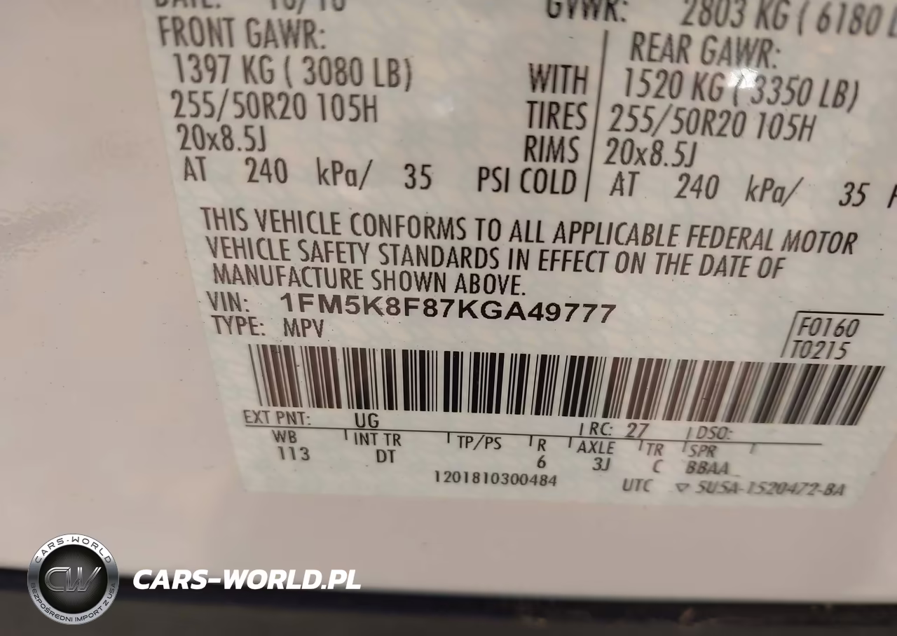 2019 Ford Explorer Limited VIN:1FM5K8F87KGA49777 - 9