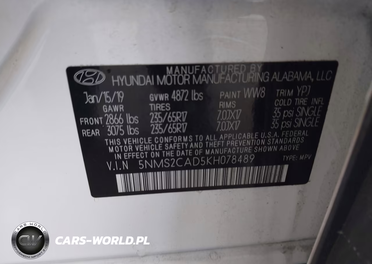 2019 Hyundai Santa Fe Se VIN:5NMS2CAD5KH078489 - 9