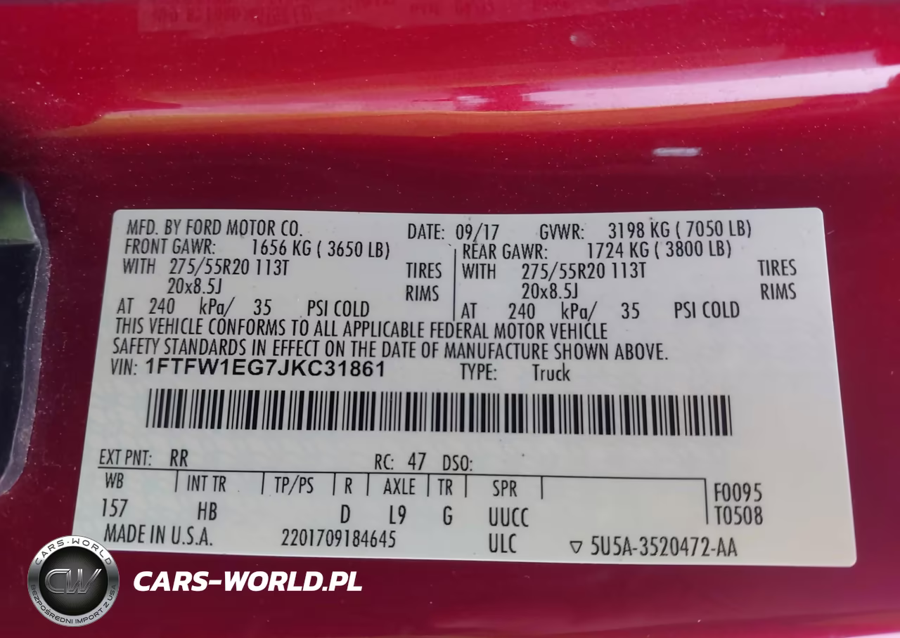 2018 Ford F-150 Lariat VIN:1FTFW1EG7JKC31861 - 9
