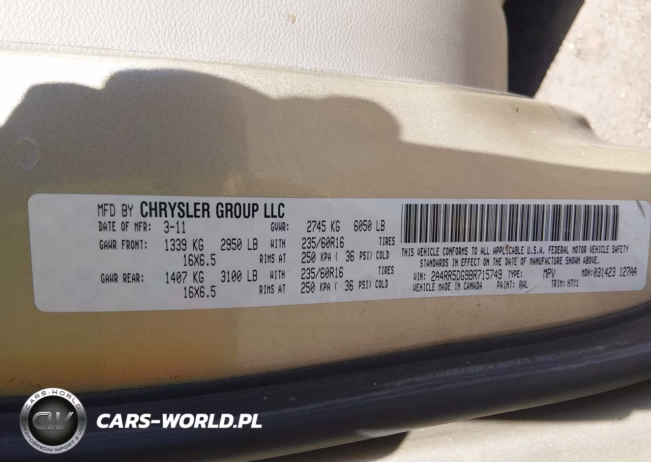 2011 Chrysler Town & Country Touring VIN:2A4RR5DG9BR715749 - 9