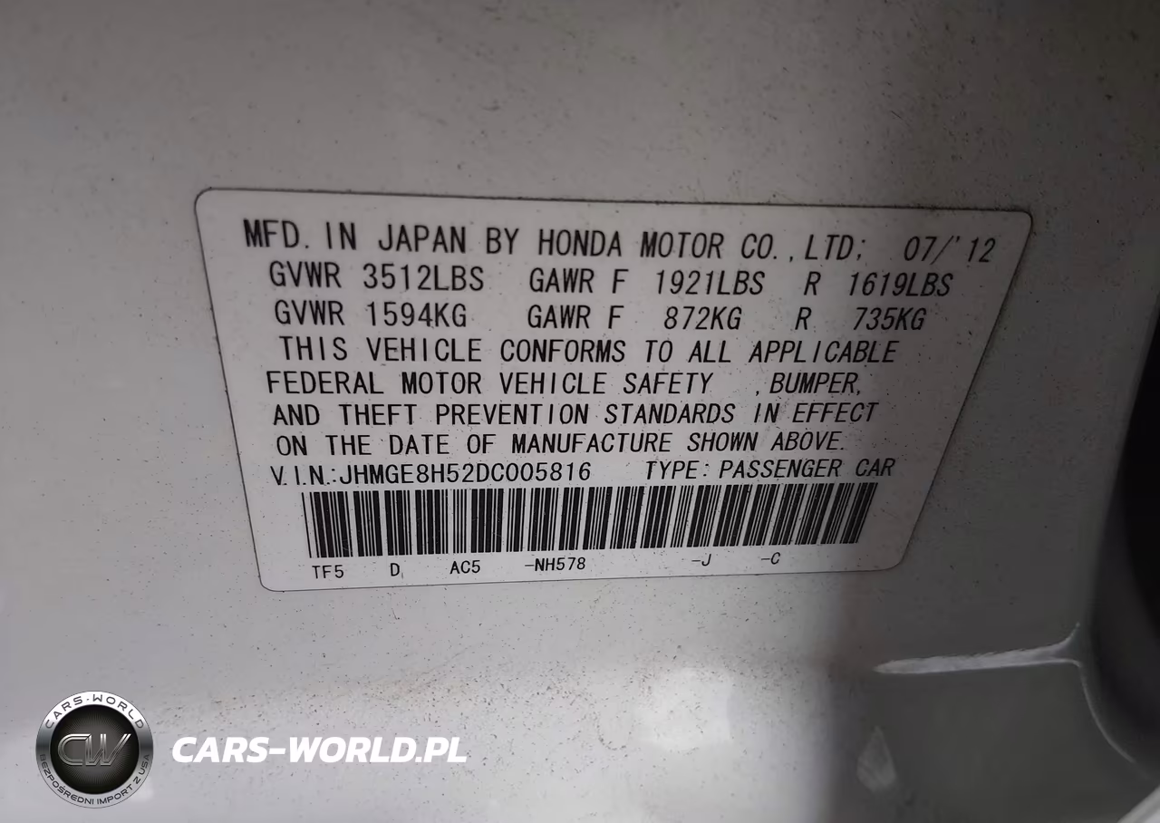 2013 Honda Fit Sport VIN:JHMGE8H52DC005816 - 9