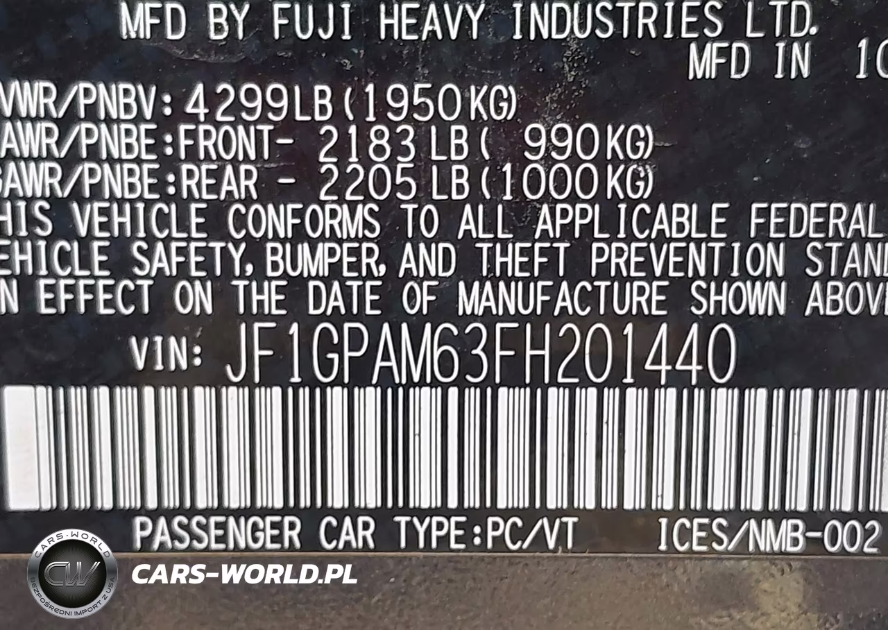 2015 Subaru Impreza 2.0I Limited VIN:JF1GPAM63FH201440 - 9