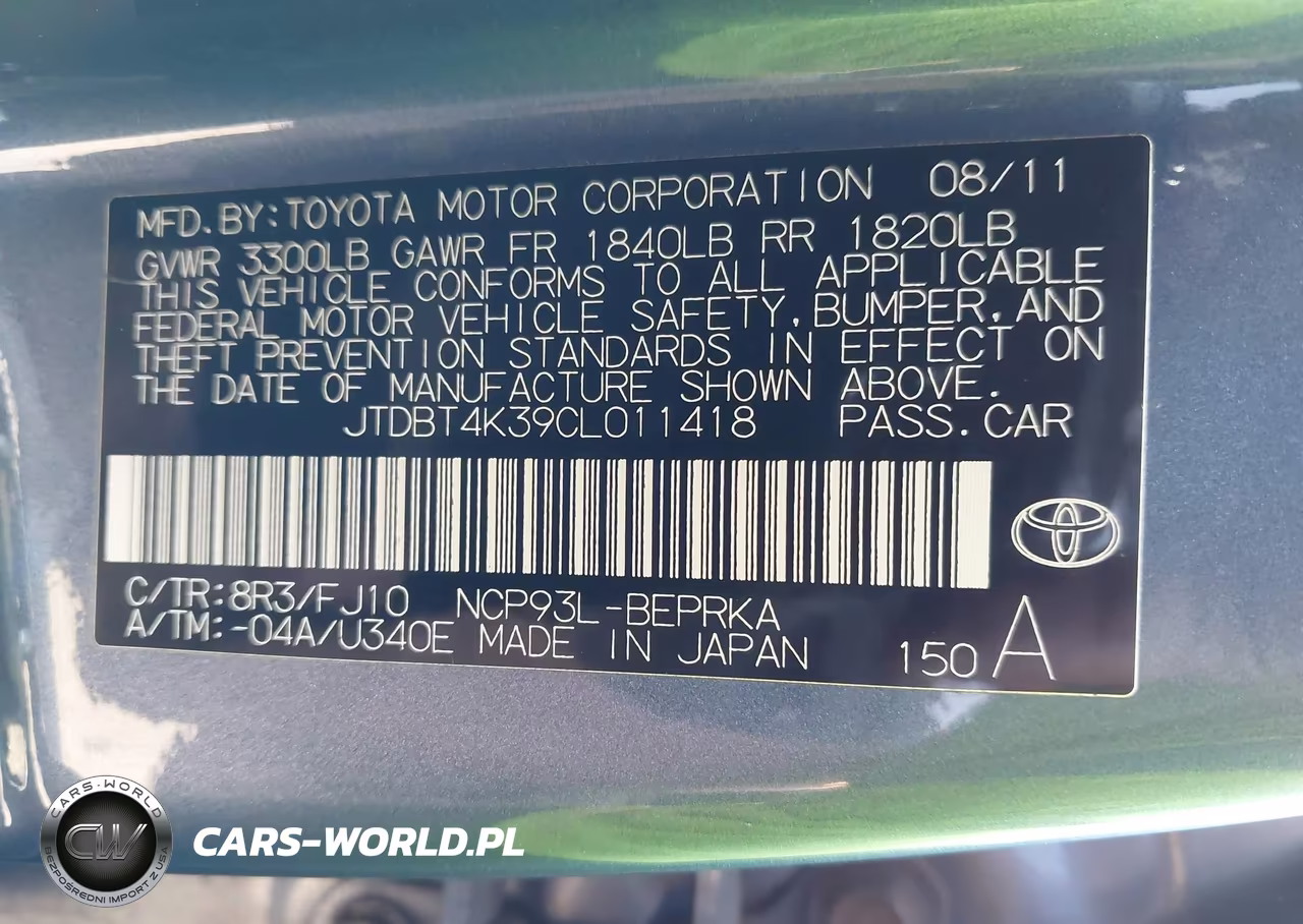 2012 Toyota Yaris VIN:JTDBT4K39CL011418 - 9