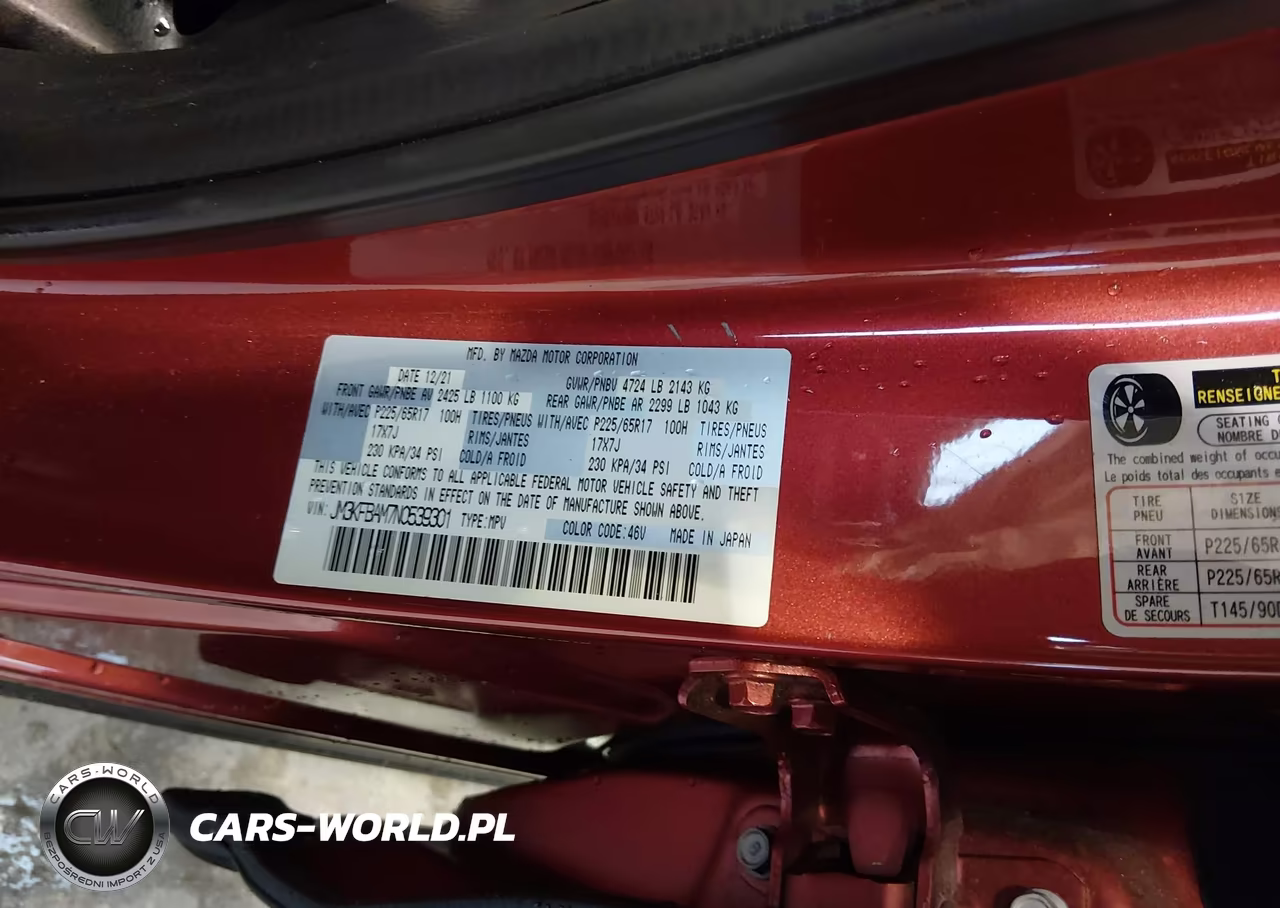 2022 Mazda Cx-5 2.5 S VIN:JM3KFBAM7N0539301 - 9