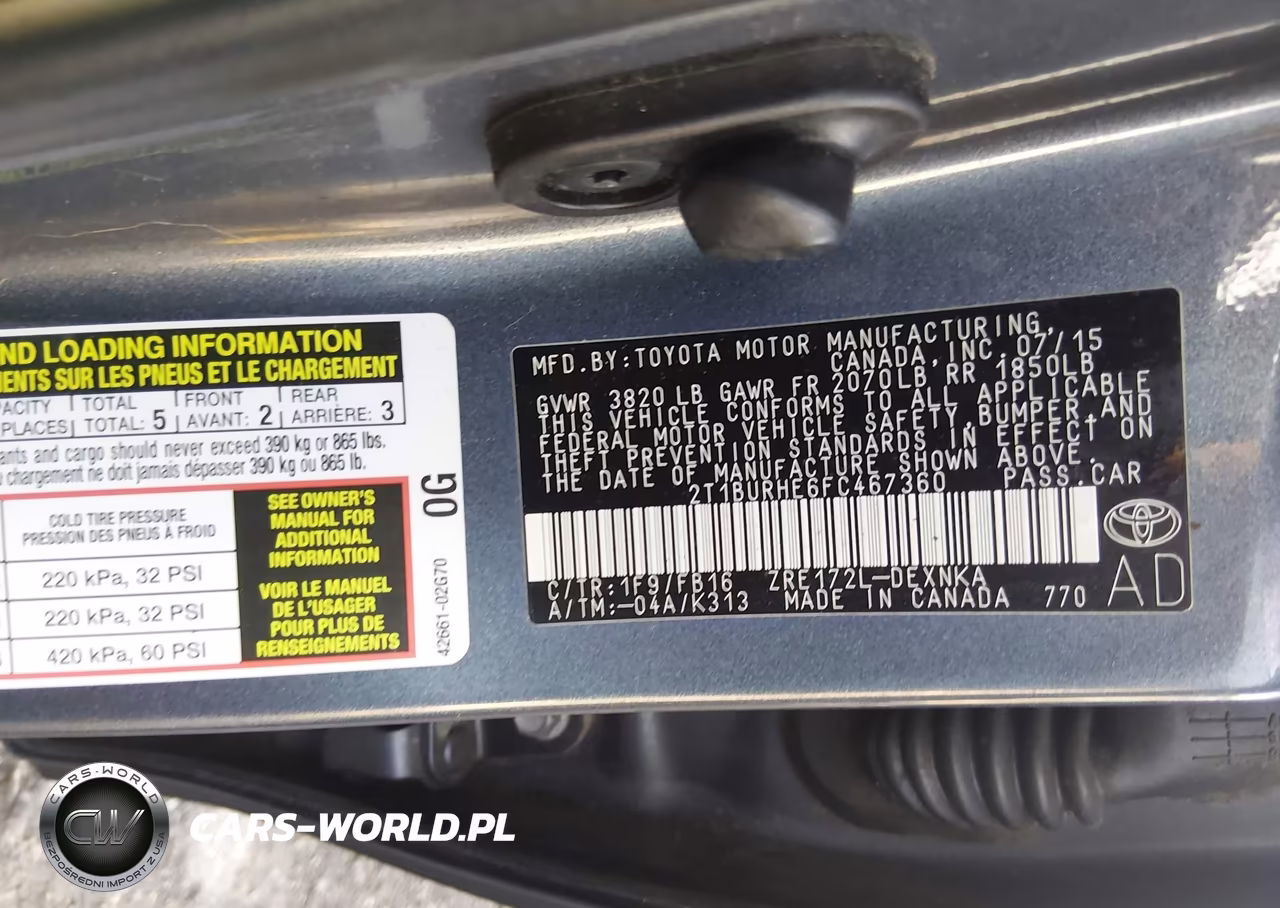 2015 Toyota Corolla Le VIN:2T1BURHE6FC467360 - 9
