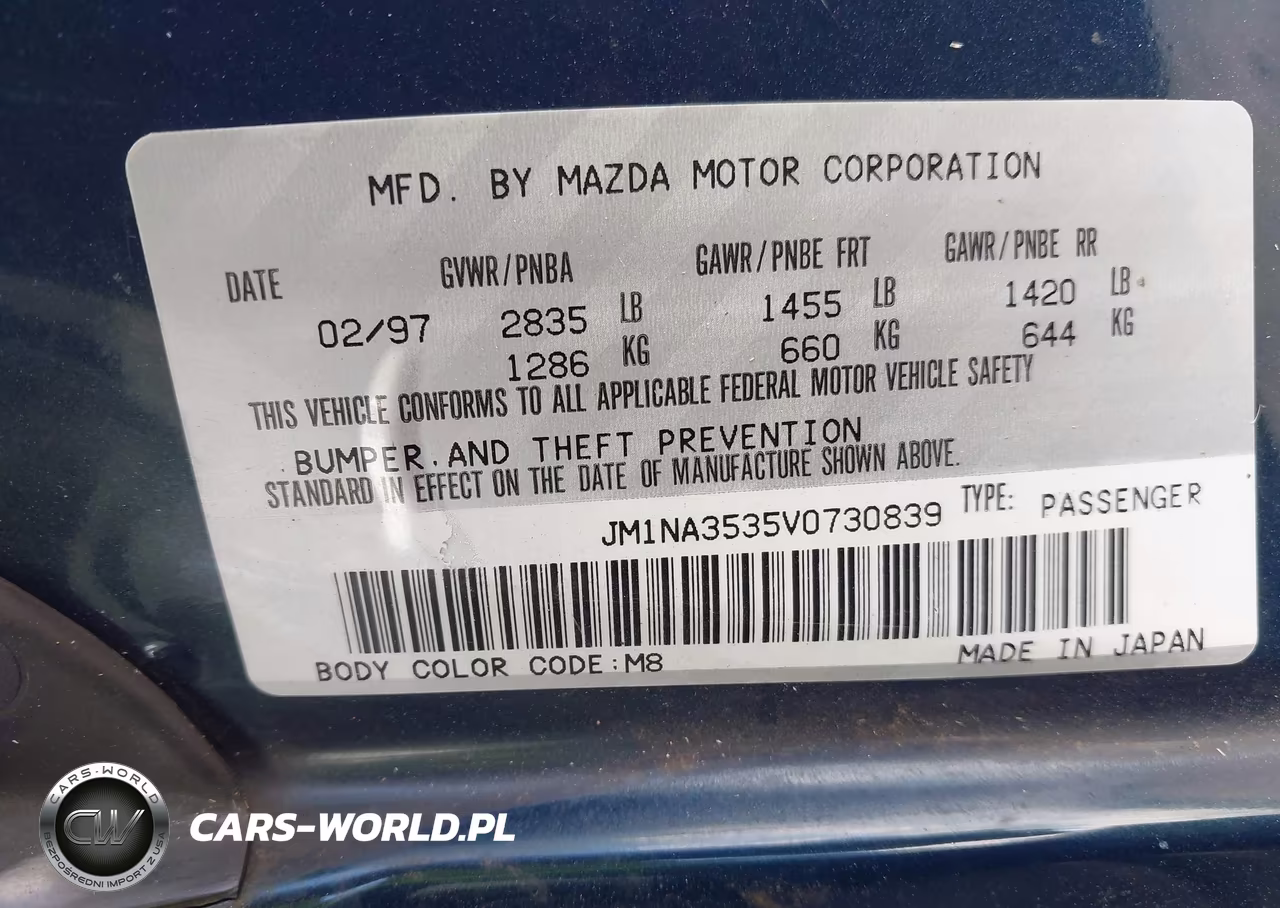 1997 Mazda Mx-5 Miata Leather Pkg-M Edition-Popular Equipment Pkg-R Pkg.-Sto-Touring Pkg VIN:JM1NA3535V0730839 - 9