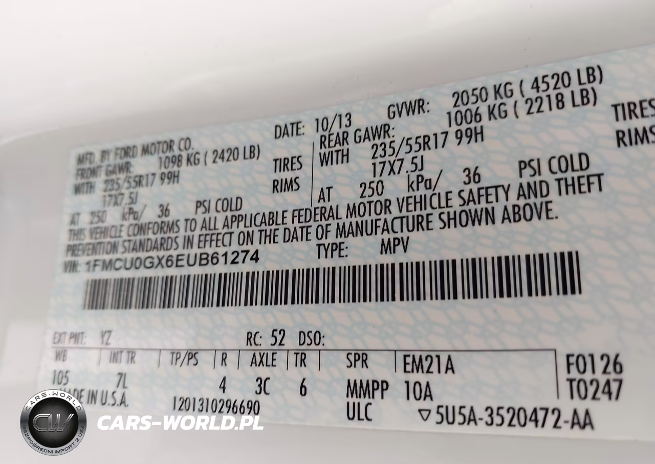 2014 Ford Escape Se VIN:1FMCU0GX6EUB61274 - 9