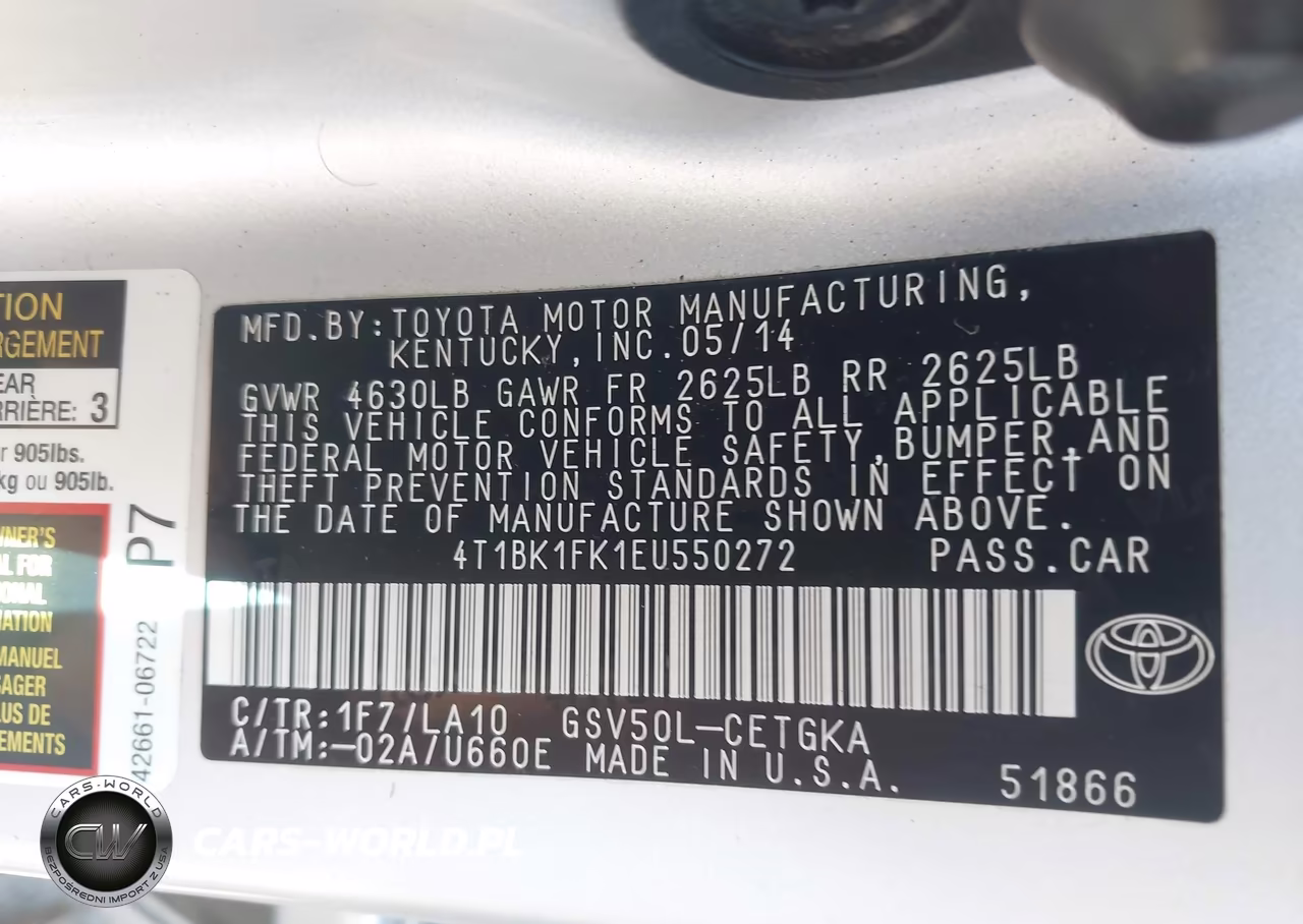 2014 Toyota Camry Xle V6 VIN:4T1BK1FK1EU550272 - 9