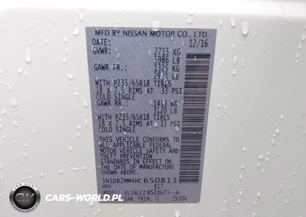 2017 Nissan Pathfinder Sv VIN:5N1DR2MM4HC650813 - 9