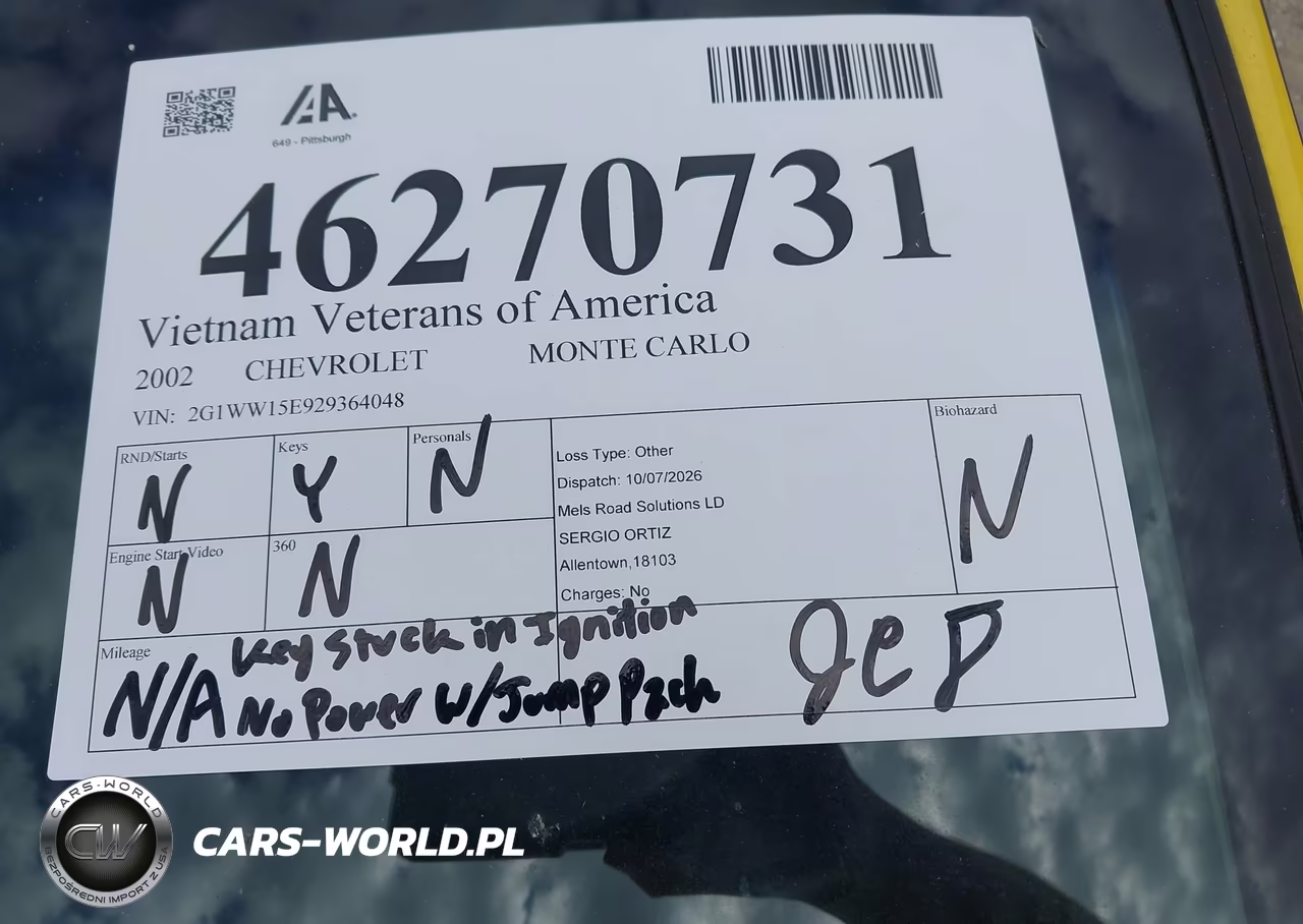 2002 Chevrolet Monte Carlo Ls VIN:2G1WW15E929364048 - 12