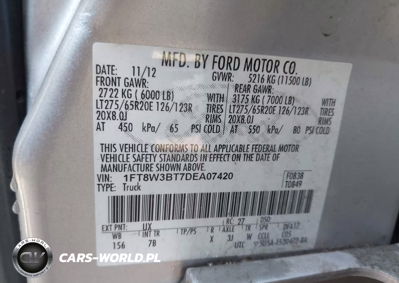 2013 Ford F-350 Lariat VIN:1FT8W3BT7DEA07420 - 9