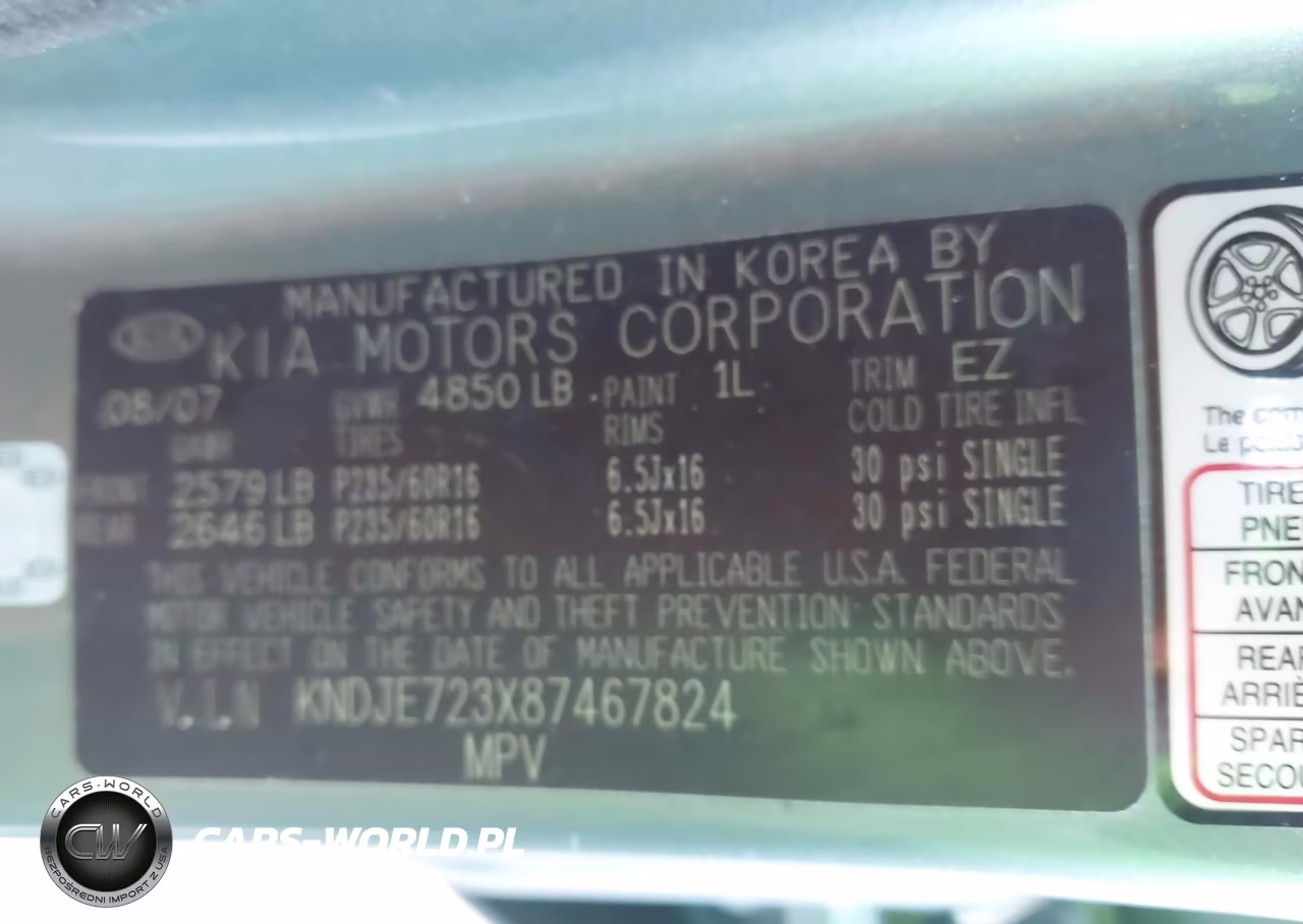 2008 Kia Sportage Lx V6 VIN:KNDJE723X87467824 - 9