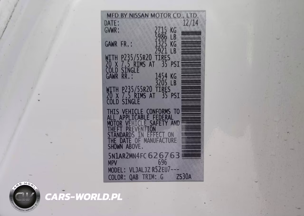 2015 Nissan Pathfinder Platinum VIN:5N1AR2MN4FC626763 - 9