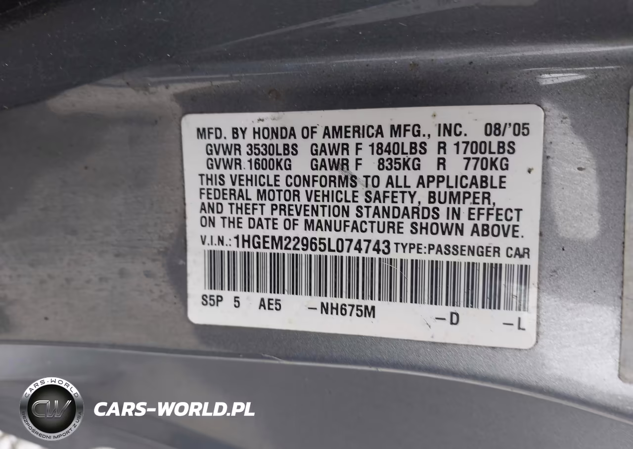 2005 Honda Civic Ex VIN:1HGEM22965L074743 - 9