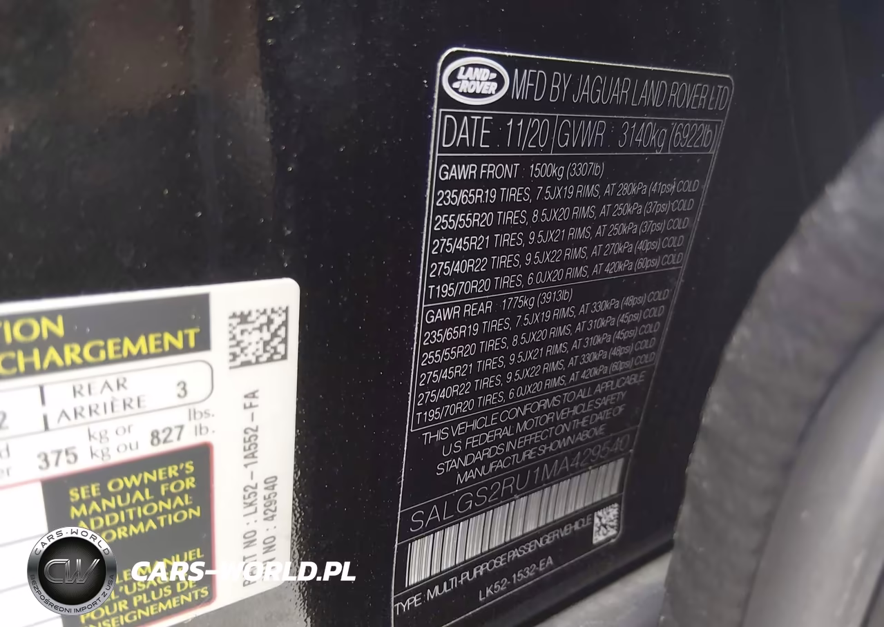 2021 Land Rover Range Rover Westminster VIN:SALGS2RU1MA429540 - 9