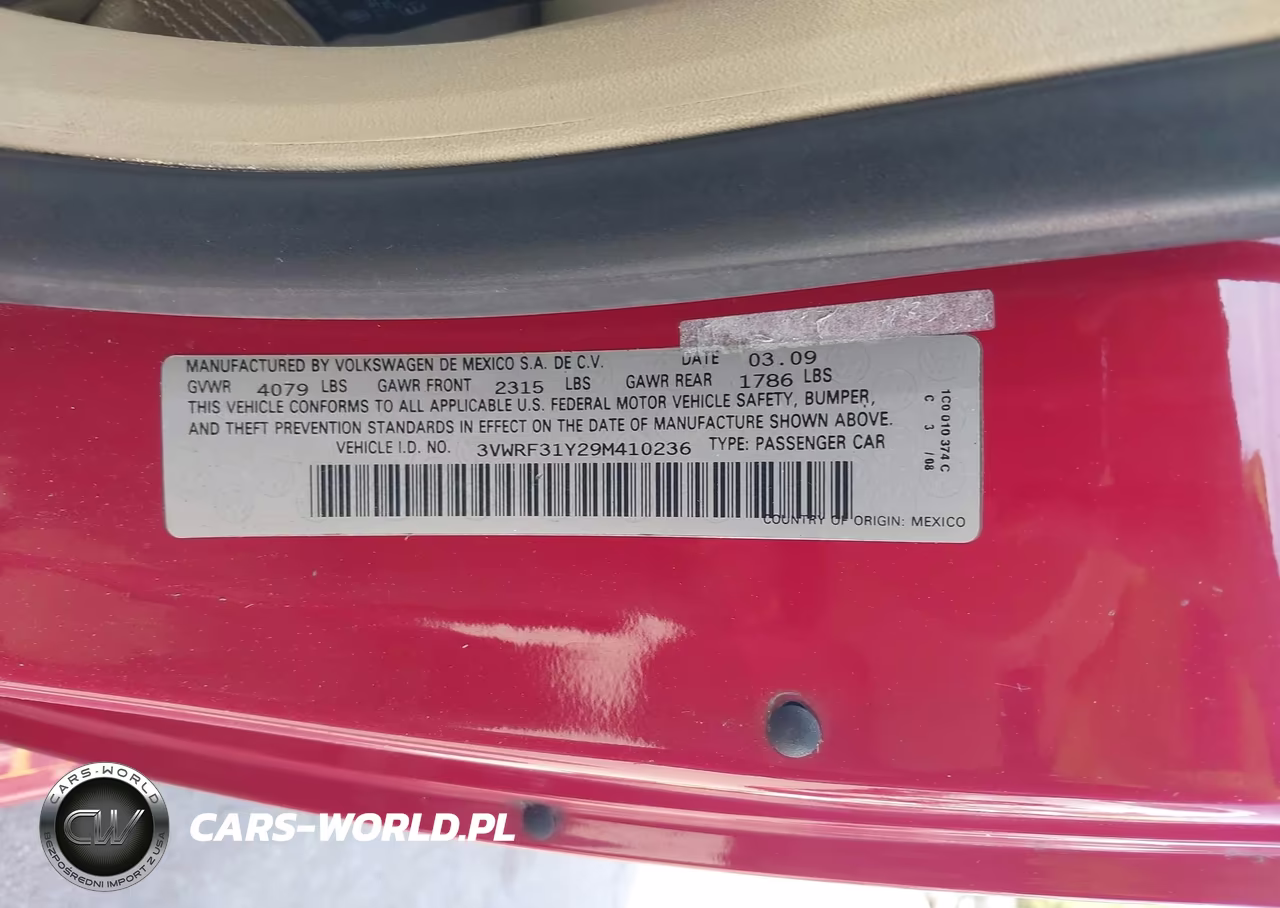 2009 Volkswagen New Beetle 2.5L VIN:3VWRF31Y29M410236 - 9