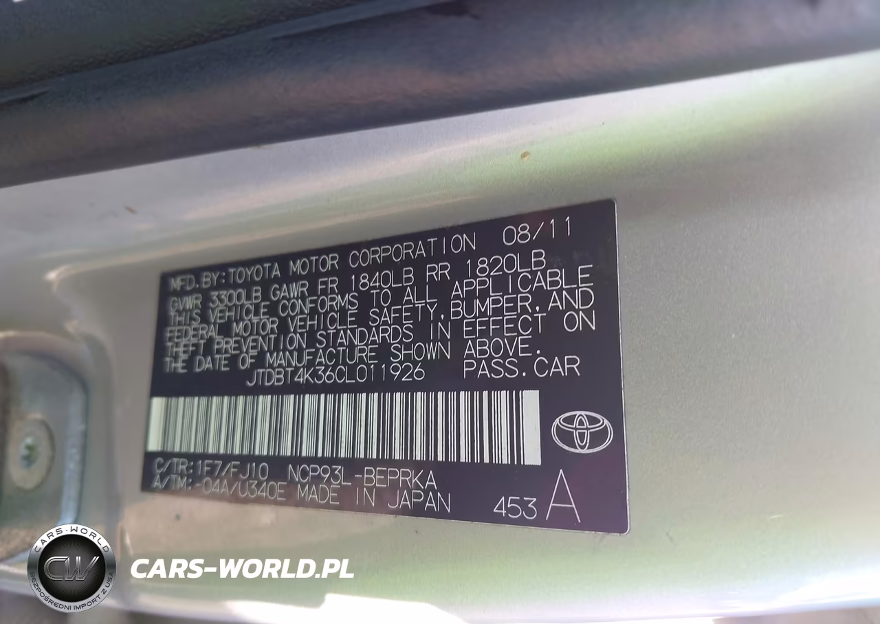 2012 Toyota Yaris VIN:JTDBT4K36CL011926 - 9