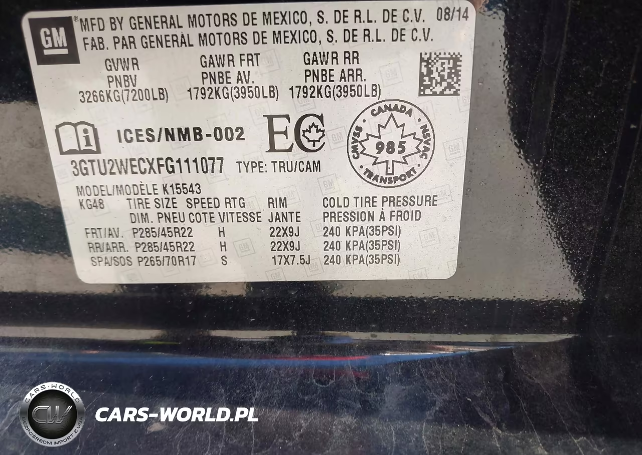 2015 GMC Sierra 1500 Denali VIN:3GTU2WECXFG111077 - 9