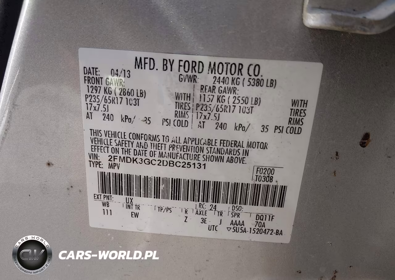 2013 Ford Edge Se VIN:2FMDK3GC2DBC25131 - 9