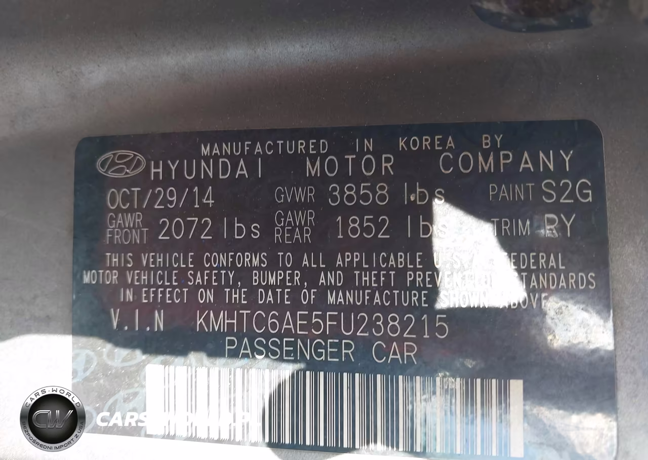 2015 Hyundai Veloster Turbo VIN:KMHTC6AE5FU238215 - 9