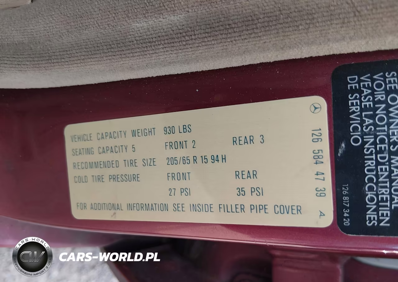 1990 Mercedes-Benz 300 Se VIN:WDBCA24D9LA524991 - 9