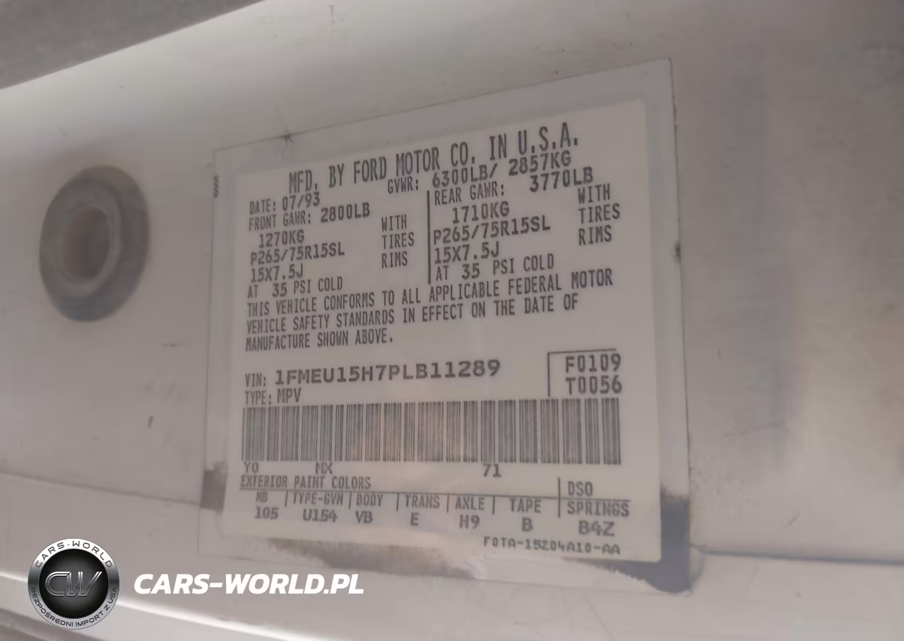 1993 Ford Bronco U100 VIN:1FMEU15H7PLB11289 - 9